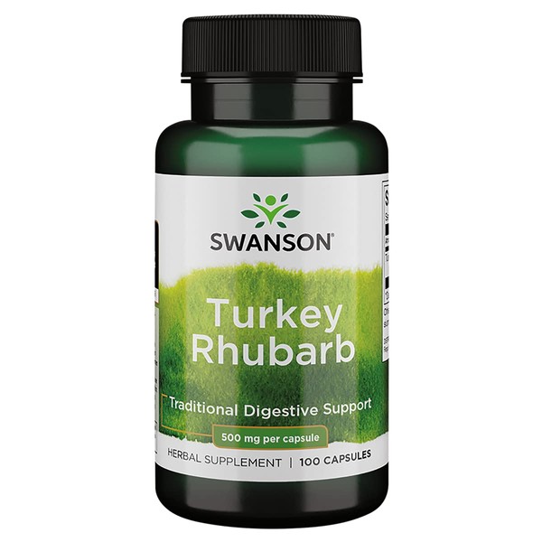 Swanson Turkey Rhubarb - Herbal Supplement for Digestive Health - (100 Capsules, 500mg Each)