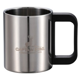 Captain Stag UH-2008 Outdoor Cup, Mug, Tumbler, 8.5 fl oz (250 ml), Double Stainless Steel, Hollow Double Wall Construction, Stainless Steel