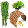 MUYG 3 PCS Bearded Dragon Tank Accessories, Reptile Hideout Wooden