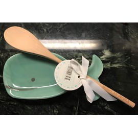 Two's Company 51282 Whale Spoon Rest with Spoon, Aqua