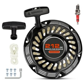 FVRITO Pull Start Assembly Recoil Starter Compatible with Predator 212 Non Hemi Coleman Mini Bike CT200U CT200U-EX BT200X KT196 Go Kart 196cc GX160 GX200 Clone Engine Lawn Mower Parts with Spark Plug