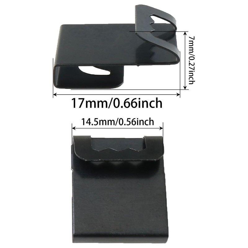 Heyous 100PCS Photo Frame Clips Black Metal S Hook Back