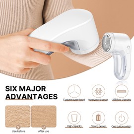 YANGCHUN Fabric Shaver,Portable Lint Remover,USB Charging Fluff Remover,Bobble Remover that Quickly Effectively Removes Clothes,Furniture,Sweaters,Sofas Beds,Blankets(3 Blades Included)