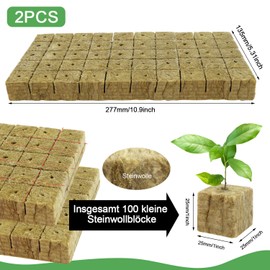 Nuyoah Rock Wool Cultivation Cubes Hydroponics Rockwool Cube Rockwool Cube 2.5 x 2.5 x 2.5 cm Pack of 100 Rockwools Grow Cubes Plants Hydroponic Rock Wool for Bottomless Cultivation Cuttings Clone