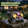 Solar Garden Outdoor Turtle Statue with Sunglasses and Flower LED