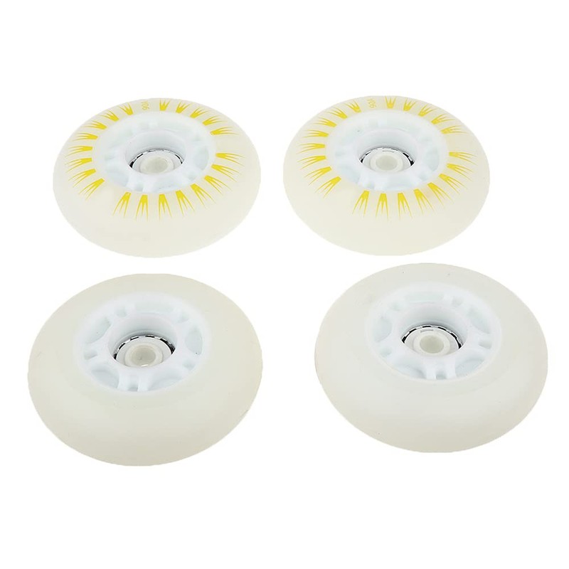 CENPEK 4 Pcs 60mm Yellow LED Inline Skater Wheels Durable