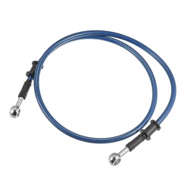 X AUTOHAUX 100cm 39.37" Length 10mm ID Motorcycle Hydraulic Brake Line Oil Hose Pipe 0° Stainless Steel Braided Cable for ATV Motocross Sport Bikes Blue