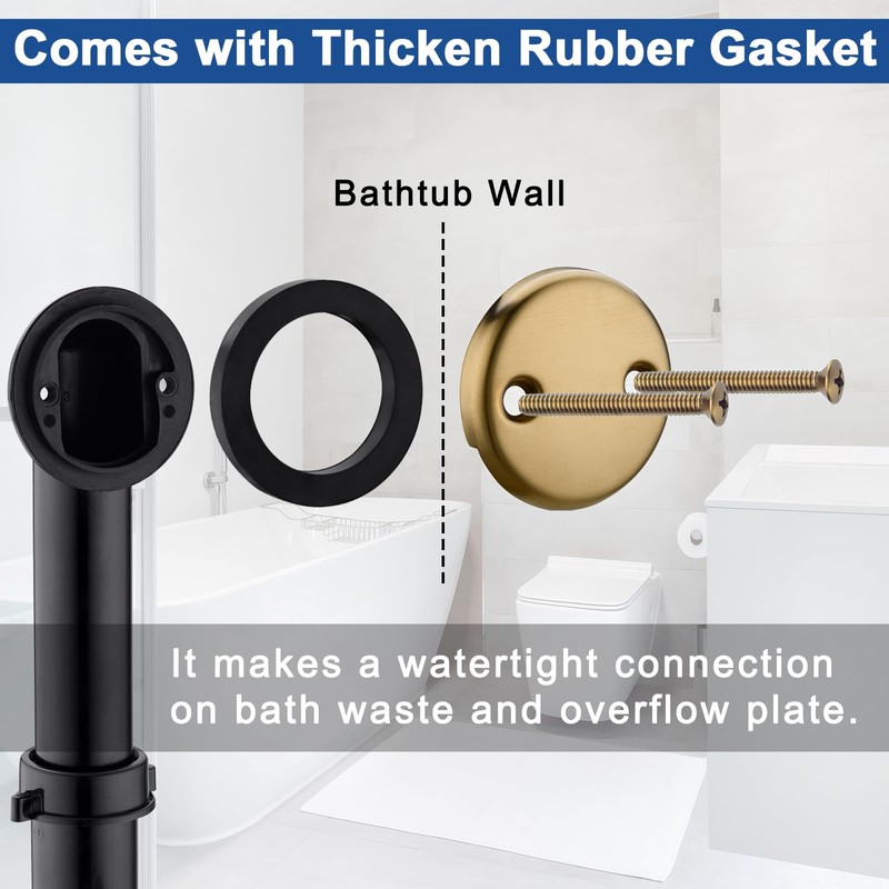 Anpean Brass Tip-Toe Tub Drain Kit with Basket Strainer and