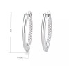 Unbranded 925 Silver Plated V-Shape CZ Huggie Earrings Cartilage Hoop