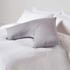 HOMESCAPES Damask Pillow Cover V Shape Silver Grey 38x76cm 100%
