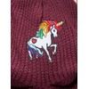 Rainbow Unicorn Ski 3 Hole Mask, Burgundy