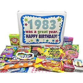 RETRO CANDY YUM ~ 1983 42nd Birthday Gift Box of Nostalgic Candy from Childhood for 42 Year Old Man or Woman Born 1983
