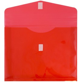 JAM PAPER Plastic Expansion Envelopes with Hook & Loop Closure - Letter Booklet - 247.6 x 330.2 mm (9 3/4" x 13") with 50.8 mm (2") Expansion - Red - 12/Pack