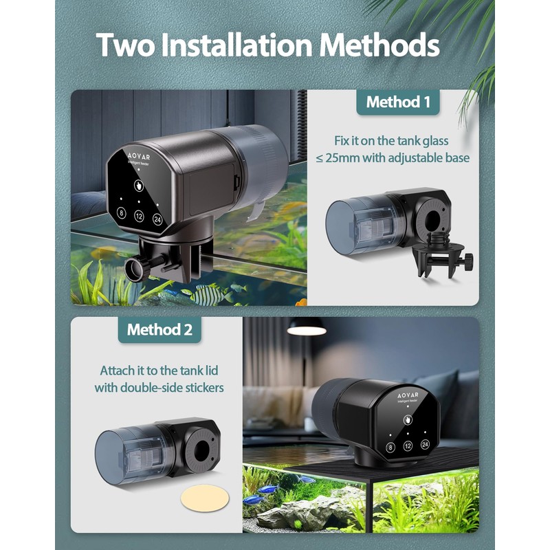 Automatic Fish Feeder Dispenser for Aquarium: 200ml Large Capacity Auto