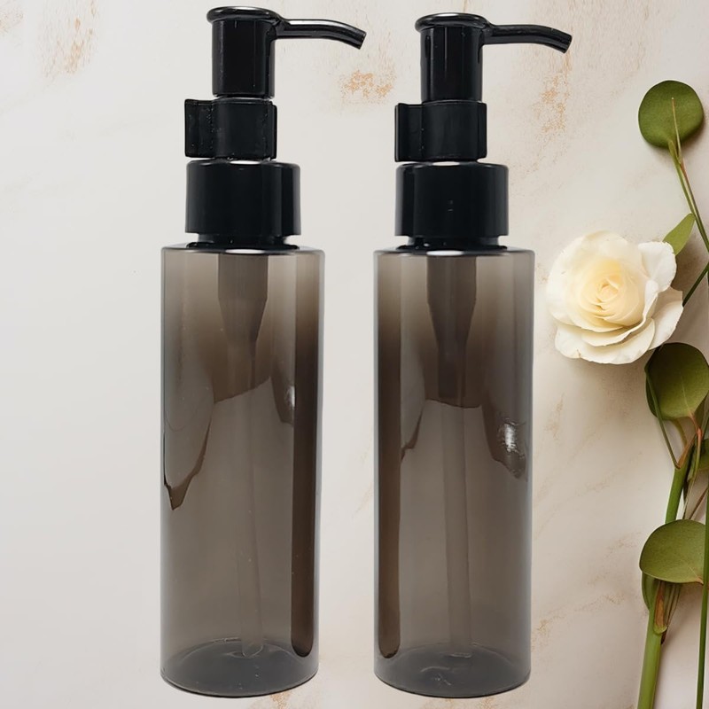 2 Pcs Empty Refillable Lotion Pump Bottles Plastic Travel Cap