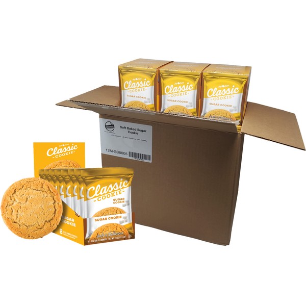 Classic Cookie Soft Baked Sugar Cookies, Full Case of 12 Boxes, 96 Individually Wrapped Cookies
