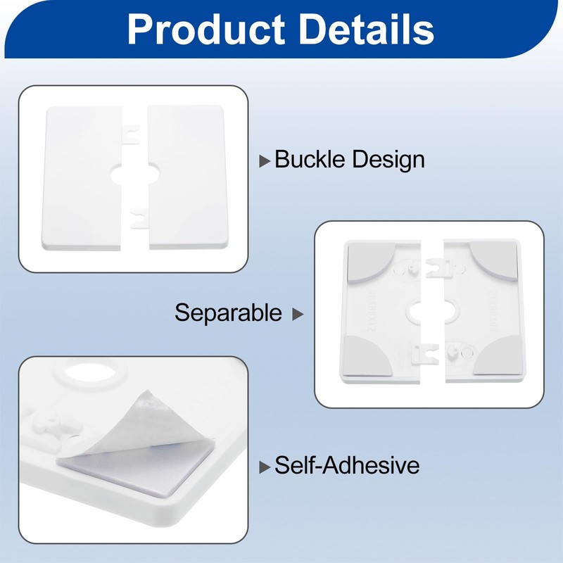 sourcing map 2Pcs ABS Plastics Square Shaped Escutcheon Plate, Wall