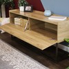 Sunnydaze 54.75-Inch Wide Industrial Console Table with Pull-Down Front Panel