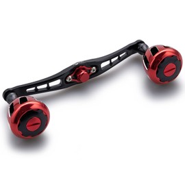 HEIGHTEN 549 Wheel Series 4.7 inches (120 mm) Reel Handle with 1.3 inch (32 mm) Knob for Shimano Daiwa Abu Garcia General Purpose Bait Reel (Black & Red)