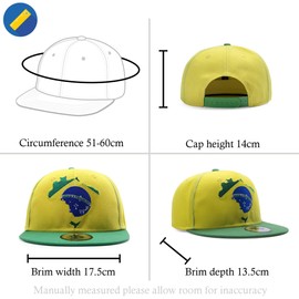 Underground Kulture Brazil Yellow Adjustable World Cup Flat Peak Snapback Hat Baseball Cap