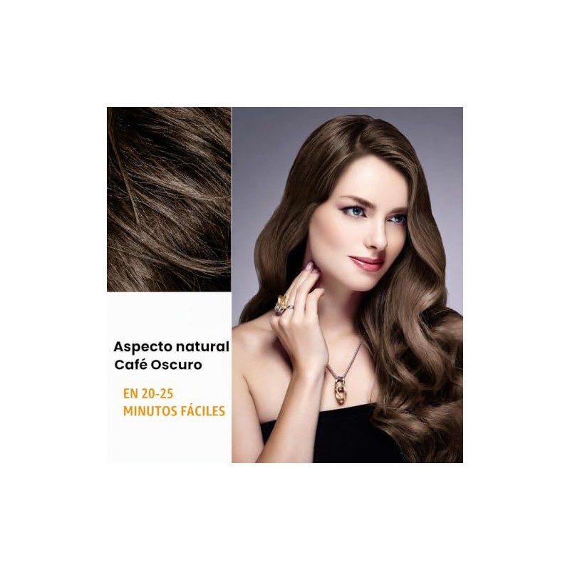 Kingming Champú Teñir Cabello Castaño Oscuro Cubrir Canas Ingredientes Base
