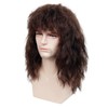 TOMIGO Brown Men's Wig with Beard and Friendship Bracelets for