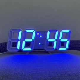 Fashion Design Simple Large LED Digital Clock Home Use Wall Clock Smart photosensitive Student Alarm Clock Decor Box Electronic - Color: Pink light