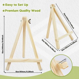 4 Pack 9 Inch Wood Easels, Easel Stand for Painting Canvases, Art, and Crafts,Tripod,Painting Party Easel,Kids Student Tabletop Easels for Painting,Portable A-Frame Tripod Tabletop Easel Set