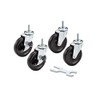 TRINITY ZSV-99-018-4010 Caster Wheels Kit for Wire Shelving, 4 x 1", Black