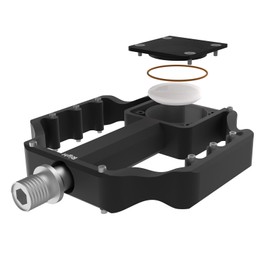 XMoving Mountain Bike Pedals with AirTag Mount Hidden, MTB Bicycle Flat Pedals for AirTag Holder in Aluminum Alloy, 9/16" Sealed Bearing Lightweight Platform