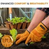 WESTWOOD FOX Leather Gardening Gloves for Men Women,Tough Leather Safety