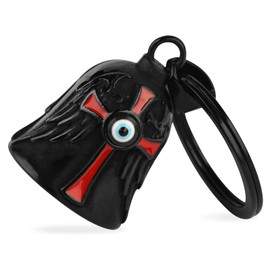 Angel Wings Guardian Bell for Motorbikes: Motorbike Gifts Gremlin Bell Motorcycle, Evil Eye Keychain Key Rings Motorbike Accessories Lucky Cross Gifts for Men and Women