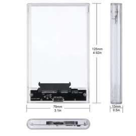 2.5 Hard Drive Enclosure Adapter,2.5 inch Clear Hard Disk Case USB 3.0 Tool Free (S2139U3)
