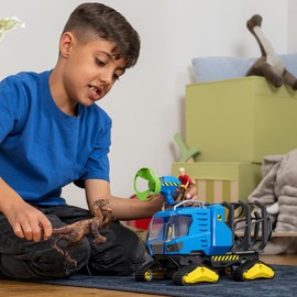 Schleich Dinosaurs Realistic Dakotaraptor and Truck with Scientist Figurine Playset - Jurassic Collection Dinosaur Action Figure and Vehicle with Scientist for Boys and Girls, Gift for Kids Age 4+