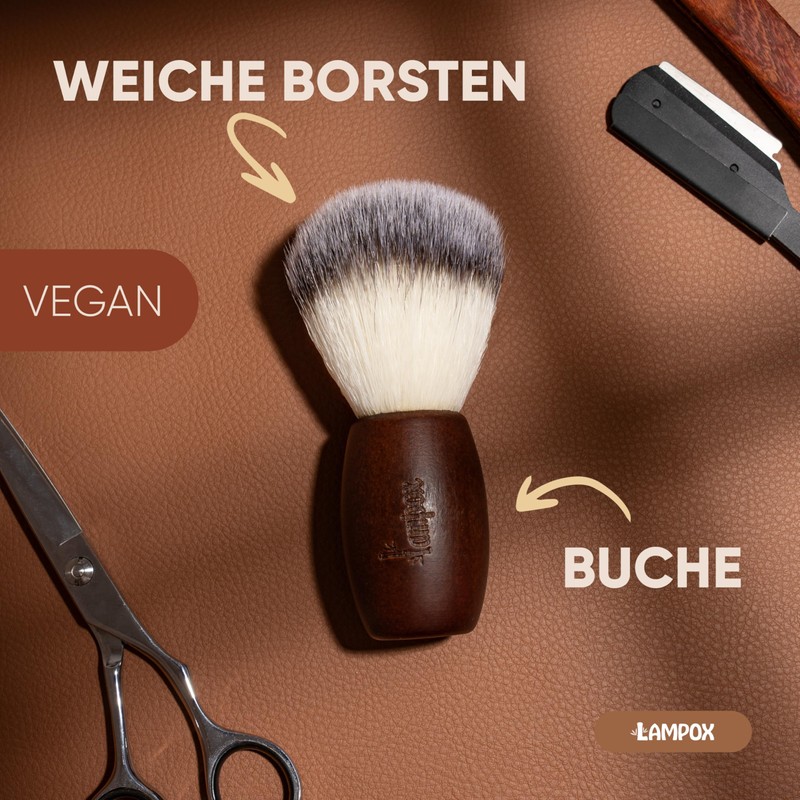 lampox - Shaving Brush for Men with Soft Bristles and