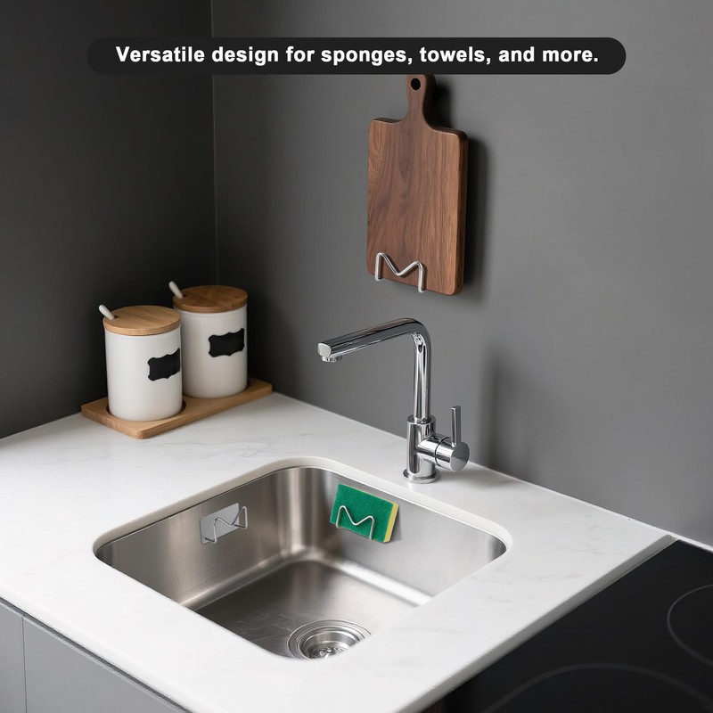 Luckyiren 2-Pack Stainless Steel Sponge Holder, Kitchen Sink Caddy Organizer,