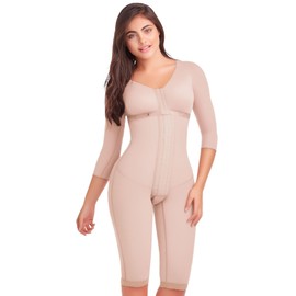 DELIE Fajas Colombianas Moldeadoras 103 Shapewear Bodysuit, High Compression Shapewear Tummy Control Beige
