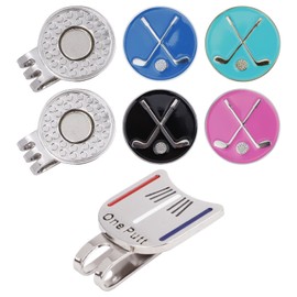 IBEQUEM Set of 2 Golf Cap Clamps with Magnetic Metal Cap Clamps, Golf Club Calibration Tool, Removable Accessories, Fashion Golf Accessories, Fit for Men, Sports, Gifts