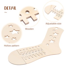 PACKOVE Pack of 2 Wooden Sock Blockers Adjustable Sock Knitting Crochet Stockings Presentation Shapes Knitting Sock Shape Stretches for Knitting Socks Gift B
