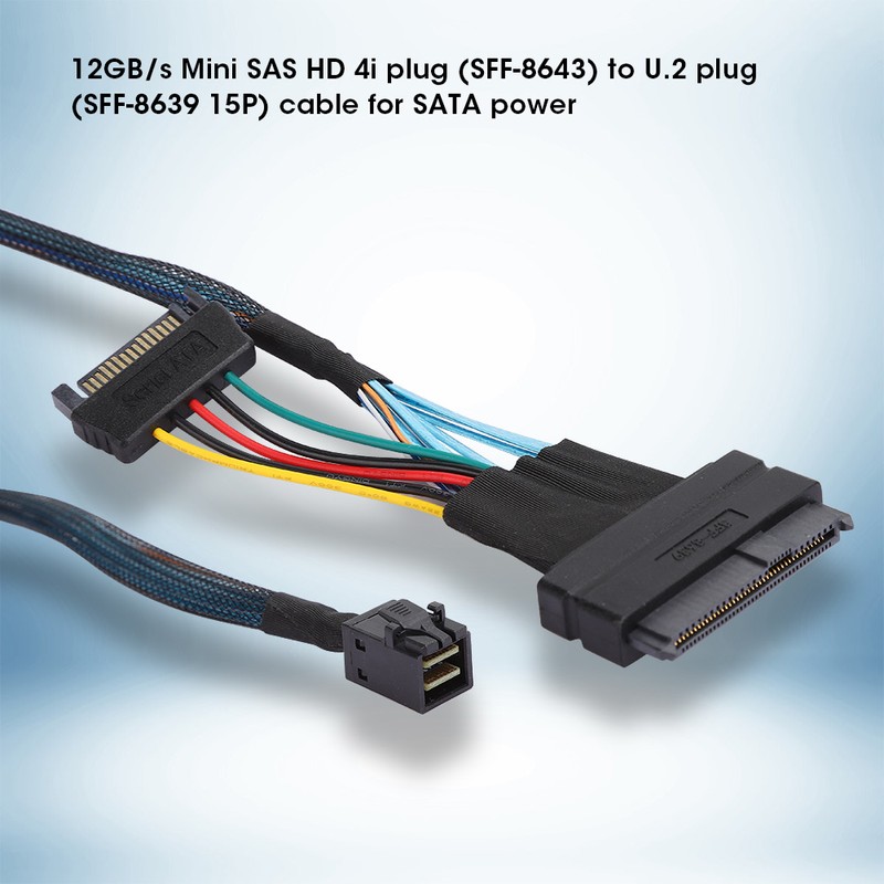 SAS Cable SFF8643 to SFF8639 15P Power Line MINI Server