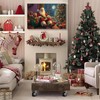 YONICA Christmas Canvas wall art, Santa Claus preparing gifts, Christmas