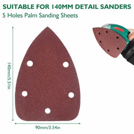 60PCS Mouse Sanding Pads, Mouse Sander Pads P60 Grits,Multi Tool Sanding Pads,5 Holes Triangle Sandpaper for Black and Decker Mouse Sander Pads