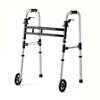 Onpickly Foldable Walker for Seniors with 5" Wheels, Lightweight, Silver