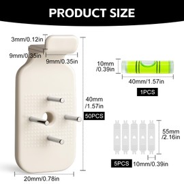 Richunie 50 Stück bilder aufhängen ohne bohren,nägel bilder aufhängen,bild aufhängen ohne bohren,bilder aufhängen,bilderhaken ohne bohren für Hängende Gemälde,Hochzeitsfotos,Spiegel,Uhren