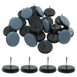 Bivethoi 1" Nail on Furniture Sliders (24 Pack) - Heavy Duty PTFE Chair Leg Slider Glide Wooden Furniture Movers - Easy & Safe Floor Protector, Grey