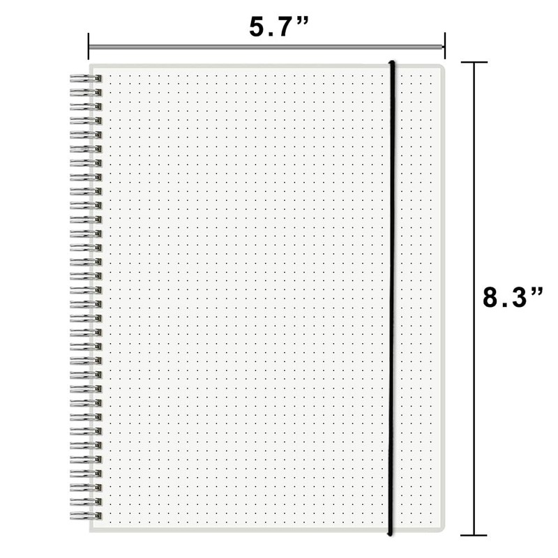 WRENBEN 2PCS Dotted Spiral Notebook 5.7" x 8.3" with 120gsm