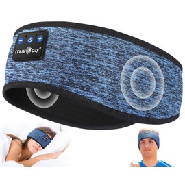 MUSICOZY Audífonos para Dormir con Bluetooth 5.4 Tipo Banda para la Cabeza, Auriculares Inalámbricos con Altavoces Estéreo HD, Antifaz para Dormir Ideal para Ejercicio, Correr, Viaje y Yoga