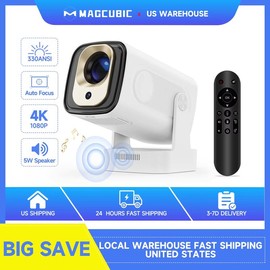Magcubic [US warehouse]Magcubic HY310 Projector Native 1080P 330ANSI Auto Focus 4K BT5.4 Android 11 WIFI6 Airmouse Portable 60Hz Reflash Allwinner H713 180° Flexible Rotating Built-in Speaker Home Cinema