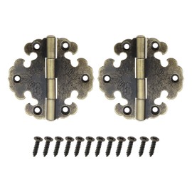 SG Store 10PCS Antique Bronze Hinge Folding Butt Hinges Wooden Box Decorative Hinge for Drawer Cabinet Door Jewelry Box Furniture Hardware Includes Screws 66x66mm