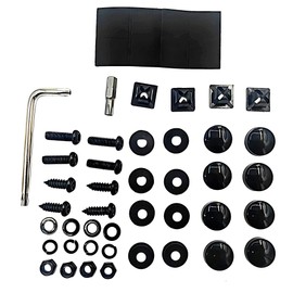 QKWL Anti Theft License Plate Screws, License Plate Bolts, Anti Theft, Durable, Rust-Proof, Suitable for Most Cars, Trucks, SUVs, Etc